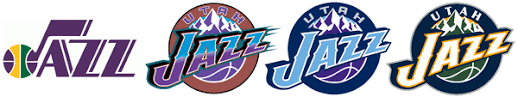 1974 — 1979 the very first logo was introduced for the new orleans jazz basketball club in 1974 and featured a stylized purple inscription. Utah Jazz Bluelefant