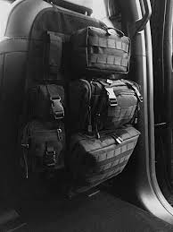 Tactical Molle Vehicle Front Seat Storage With Bottle Flashlight Recycle Pouch Car Seat Back Organizer In 2020 Cool Truck Accessories Tactical Truck Truck Accessories