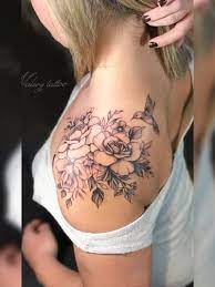 Valery Tattoo Fineline Floral 781489 Tattoodo Shoulder Tattoos For Women Floral Tattoo Shoulder Shoulder Tattoos
