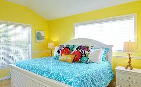 20 fresh lime green bedroom designs that will brighten your morning. Beach Cottage With Bright Blue Yellow Lime Green Painted Walls Beach Bliss Living
