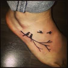 Bird On Tree Branch Tattoo Tatouage Tattoo Oiseaux Birds Branche Branch Arbre Tree Nature Pied Foot Black Noir Foot Tattoos Family Tattoos