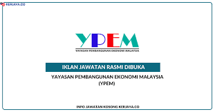 Kelas ini hanya beroperasi di ibu pejabat yayasan pembangunan ekonomi malaysia iaitu di alamat blok b, ypem palm view building, bukit merah laketown resort, 34400 semanggol, perak. Jawatan Kosong Terkini Yayasan Pembangunan Ekonomi Malaysia Ypem Kerja Kosong Kerajaan Swasta