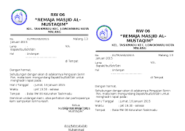 Contoh surat undangan resmi dan tidak resmi. Doc Undangan Remas Ariq Rahmatullah Academia Edu