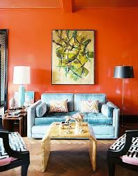 The color is repeated in small but powerful doses: Paint Walls Paint Ideas For Orange Wall Design Interior Design Ideas Avso Org
