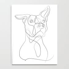 Pitbull Dog Line Art Notebook By Bird Lines 6 X 8 Lined Dog Line Art Dog Design Art Dog Line Drawing