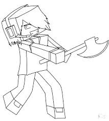 Download free minecraft coloring pages pickaxe picture. Online Coloring Pages Coloring Page A Boy With A Axe Minecraft Coloring Pages For Kids