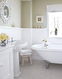 Bathrooms / country style, photo galleries. Need Country Bathroom Decorating Ideas Take A Look At This White Country Bathroom With Roll Top Bath For Country Bathroom Shabby Chic Bathroom Small Bathroom