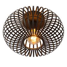 Vintage crystal lampara pendant lighting round chandelier crystal chandeliers hanging ceiling light fixture 049a 28 buy high quality crystal. Lucide 78174 40 30 Manuela Vintage Round Metal Black Flush Ceiling Light Ideas4lighting Sku68220i4l