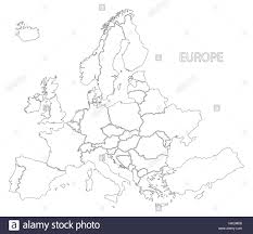 Als weltkarte bezeichnet man eine karte, die die gesamte erdoberfläche abbildet. Europa Der Silhouette Umriss Mit Landern Stock Vektorgrafik Alamy