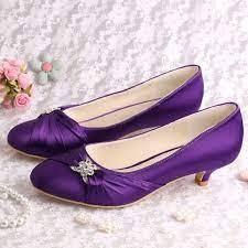 13 Colors Hot Selling Beautiful Bridal Low Heel Wedding Evening Shoes Purple Satin S Purple Wedding Shoes Low Heel Purple Wedding Shoes Wedding Shoes Low Heel