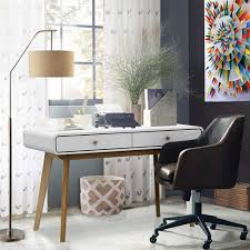 Design schreibtisch pact 160 cm hochglanz weiß design büro schreibtisch. Skandi Design Schreibtisch In Weiss Und Holz Naturfarben 120 Cm Breit Tisch Kaufen De