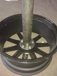 Walnut with brushed gray iron includes: Coffee Table Out Of A Car Wheel 9 Steps Instructables