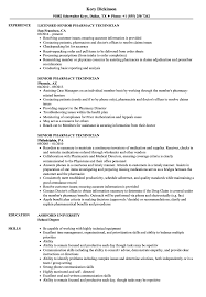 Senior Pharmacy Technician Resume Samples Velvet Jobs