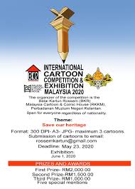 Chia sẻ kinh nghiệm của bạn! Caricaturque International Cartoon Festival Competition Exhibition Malaysia 2020