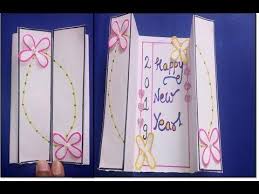 New Year Popup Card Diy New Year Greeting Card For Kids Popup Cards Diy Cards Youtube New Year Greeting Cards New Year Diy Greeting Card Design