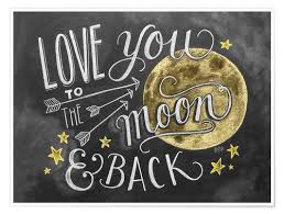 Lily Val Love You To The Moon In 2020 Diamantmalerei Leinwand Bemalen Englische Poster