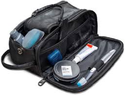 CONTACTS Toiletry Bag for Men or Women - Dopp Kit For Travel, Large  Cosmetic and Shaving Bag, Toiletries Organizer PU Leather Bags (Black)  Travel ...