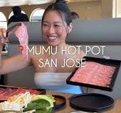 Enjoying Hot Pot at MuMu Hot Pot in San Jose