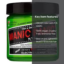 Tish & Snooky's Manic Panic Semi-Permanent Hair Color Cream - Neon Electric  Lizard with Touch Dye Highlights - Walmart.com