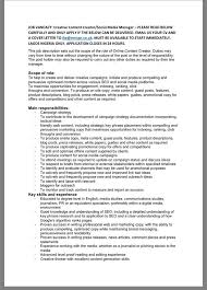 In my position i help clients with their social media presence by employing seo techniques and using careful advertising principles to create the buzz clients need. Yemi On Twitter Vacancy Creative Content Creator Social Media Manager Kindly Read Through The Attached Image And Send Your Cv And Cover Letter If You Are A Good Fit It Closes In 24