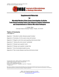 Police officers (including general 11 crime scene investigation there are generally 6 important categories of documentation that are applicable to any search: Pdf Microbial Murders Crime Scene Investigation An Active Team Based Learning Project That Enhances Student Enthusiasm And Comprehension Of Clinical Microbial Pathogens