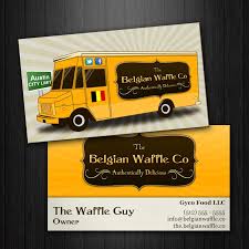 The Belgian Waffle Co Belgian Waffles Food Truck Vintage Business Card Design