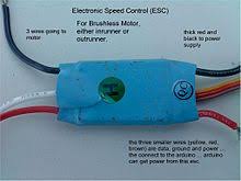On one side the esc has three wires that control the three phases of the motor and on the other here's the circuit diagram for this example. General Engineering Introduction Arduino And Motors Motor Introduction Wikibooks Open Books For An Open World