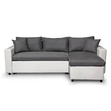 Promo 5 exclu web but 2 type de canapé. Canape D Angle Convertible Reversible Avec Coffre Blanc Gris Jade Maison Et Loisirs E Leclerc