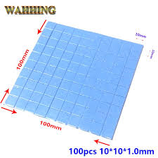High Quality 100pcs 10mm 10mm 1mm Thermal Pad Gpu Cpu Heatsink Cooling Conductive Silicone Pad Blue Hy1568 Heatsink Computer Components Cool Stuff