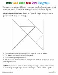 Color A Tangram Template Worksheet Education Com Tangram Tangram Patterns Winter Math Worksheets