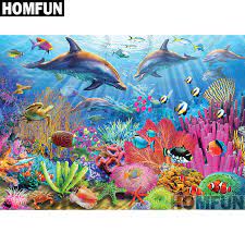 Materials light blue construction paperacrylic paint in various bright colorsspongespermanent black markerscissorspaper plates Homfun Full Square Round Drill 5d Diy Diamond Painting Dolphin Coral Reef 3d Embroidery Cross Stitch 5d Home Decor A00771 Round Drill 5d Diy Diamond5d Diy Aliexpress