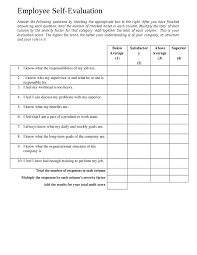 employee self evaluation form template evaluation employee