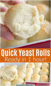 With This Quick Yeast Rolls Recipe You Can Have Homemade Rolls Ready In One Hour These Easy Din Quick Yeast Rolls Easy Yeast Rolls Recipe For Homemade Rolls