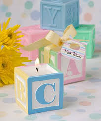 Fashioncraft 9453 Adorable Baby Block Design Scented Candle Favors Baby Shower Candle Favors Baby Shower Candles Baby Shower Party Favors