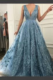 Prom Dress V Neck Lace Bridesmaid Dress V Neck Prom Dress Bridesmaid Dress Long Bridesmaid Dress Blue Lace Prom Dresses Blue Gowns Gorgeous Prom Dresses