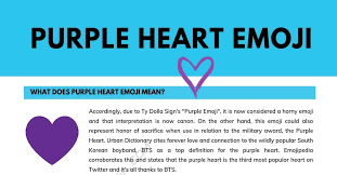 From the duolingo english dictionary: Purple Heart What Does Purple Heart Emoji Mean 7esl