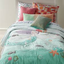 Made of lightly brushed microfiber which gives this fabric a soft feel and peach. Mermaid Kids Bedding Crate And Barrel
