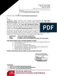 Program magang toyota bertujuan untuk memfasilitasi siswa dengan peluang dan pengalaman menjalani proses di perusahaan manufaktur otomotif terbesar di dunia, secara langsung. Lampiran Undangan Tes Interview Pt Toyota Motor Manufacturing Indonesia