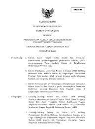 Pergub Nomor 6 Tahun 2020 Jdih Pemerintah Provinsi Bali