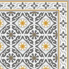 Yellow Gray Kitchen Mat Pvc Vinyl Mat Tiles Pattern Decorative Linoleum Rug 214 Kuchenteppich Teppichmuster Pvc Teppich