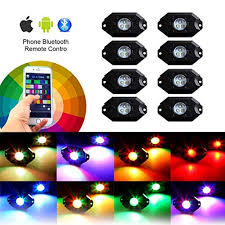 The rock lights kit will follow the. 8 Pc Rgb Led Rock Lights Multicolor Neon Led Light Kit W Bluetooth Controller Timing Flashing Music Mode For Underglow Off Road Truck Suv 8 Pods Pricepulse