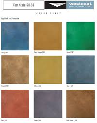 Here S A Sample Of Westcoat S Fast Stain Sc 36 Color Chart Featuring Deep Penetrating Dye Color Options Concrete Dye Color Techniques Stain