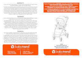 Baby Trend Tango Stroller St04xxx Owner S Manual Manualzz