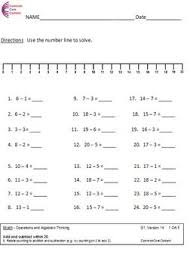 First Grade Common Core Math Worksheets 1 Oa A 3 1 Oa A 4 1 Oa A 5 Common Core Math Worksheets Common Core Worksheets Common Core Math