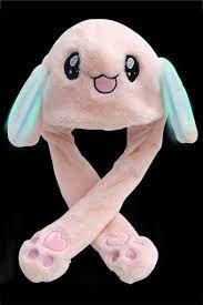 Novelty Cute Cartoon Rabbit Printed Led Light Up Ear Popping Up Magic Hat Rabbit Print Magic Hat Rabbit Cartoon