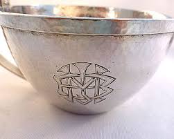 Marshall Fields Hand Hammered Colonial Sterling 2PC Creamer & Sugar