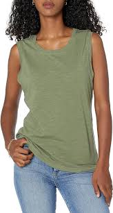 The Drop Women's Nicole Crew-Neck Muscle Tank Top, Olive, XXL