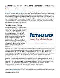 Daftar harga hp lenovo terbaru. Daftar Harga Hp Lenovo Android Terbaru Februari 2016
