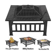 Easily convert inches to centimeters, with formula, conversion chart, auto conversion to common lengths, more. Lemy 32 Inch Outdoor Square Metal Firepit Backyard Patio Garden Stove Wood Burning Bbq Fire Pit With Rain Cover Faux Sunnys Home Emporium