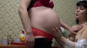 Petting lesbians in the kitchen and licking sweet cream from a pregnant big  belly and natural tits - XNXX.COM